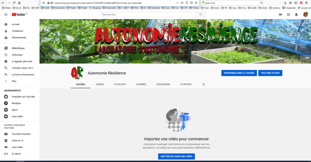 chaine youtube AR - La ferme d'Autonome le blaireau